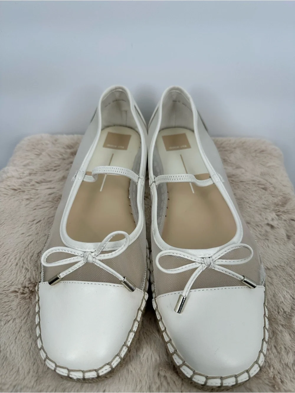 DOLCE VITA Cambre Ballet Flats White Mesh Classic Espadrille